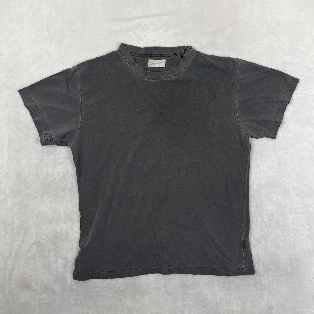 Richie Le T-Shirt Mens Small Solid Gray Made In USA Basic Cotton Crew Neck Tee